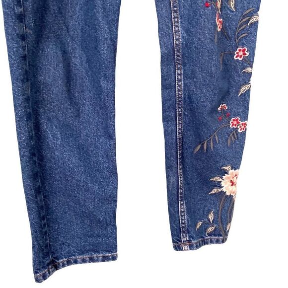 Topshop Dark Blue Embroidered Mom Jeans in Size W28 L32 - Picture 13 of 16